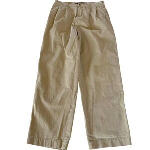 Vintage Abercrombie & Fitch Mens Pleated Chino Pants 33x32 Khaki Cotton Gorpcore